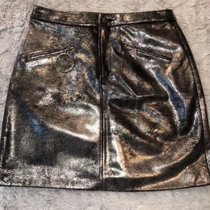 Gray/Silver Metallic Skirt